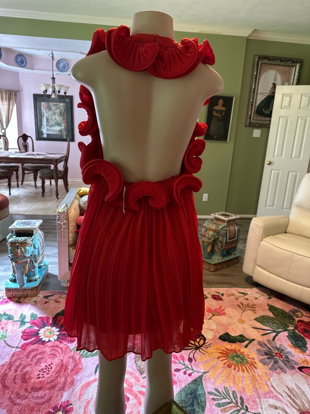 AMUR Mimi Ruffled Pleated Mini Dress - Picture 2 of 9